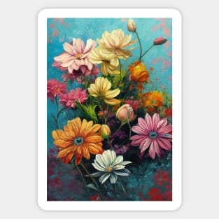 Vibrant Wildflower Painting Sticker